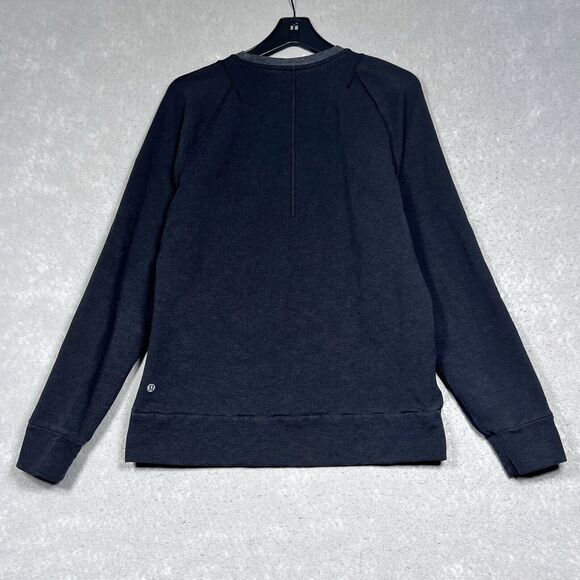 Lululemon Crewneck Sweatshirt Mens Size Medium Gray Charcoal Black Pullover - Picture 7 of 9